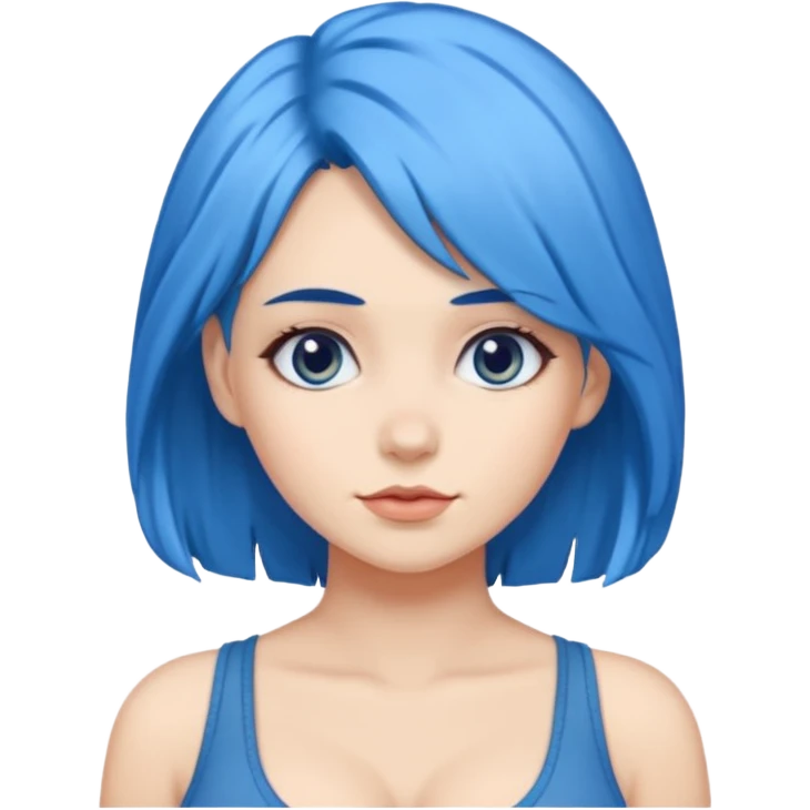 Blue haired beauty with big breasts emoji