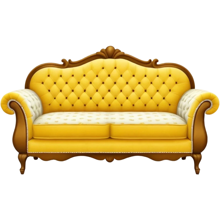 Yellow and white vintage couch emoji