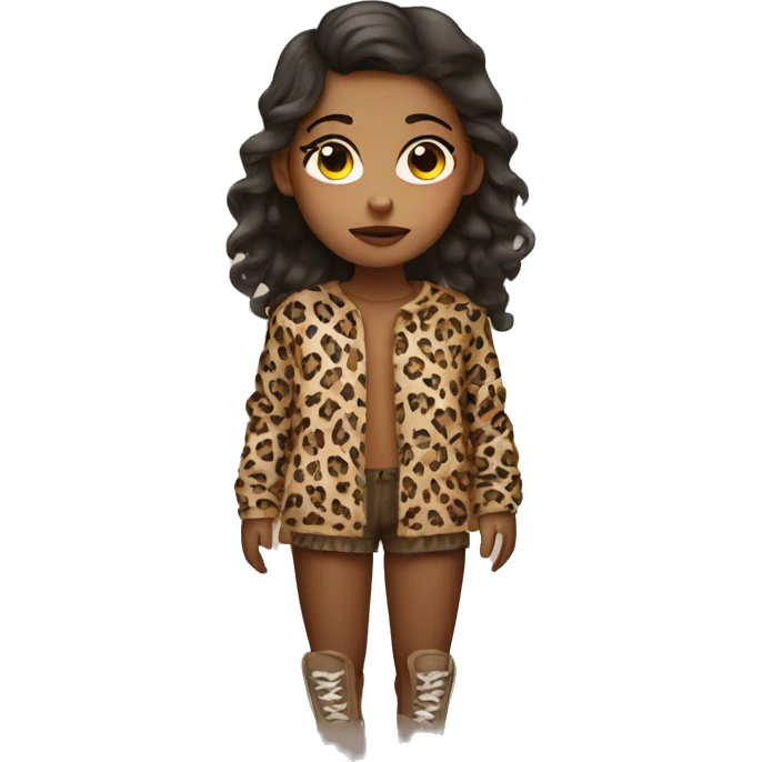 Sleepy girl with leopard outfit emoji