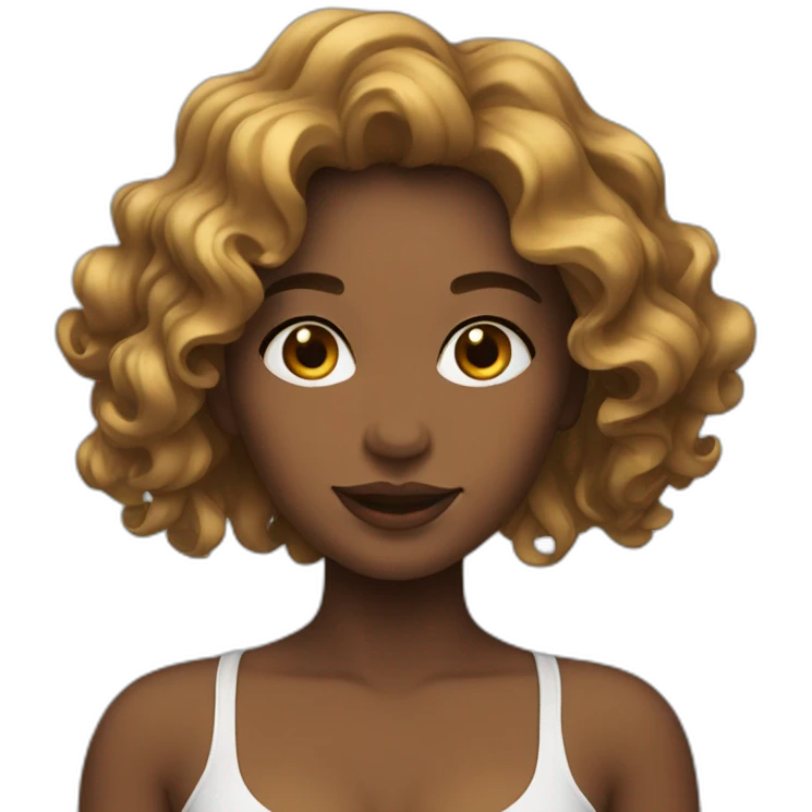 Sexy girl with wavy hair emoji