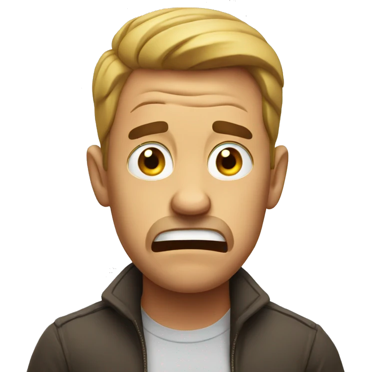 Scared man emoji