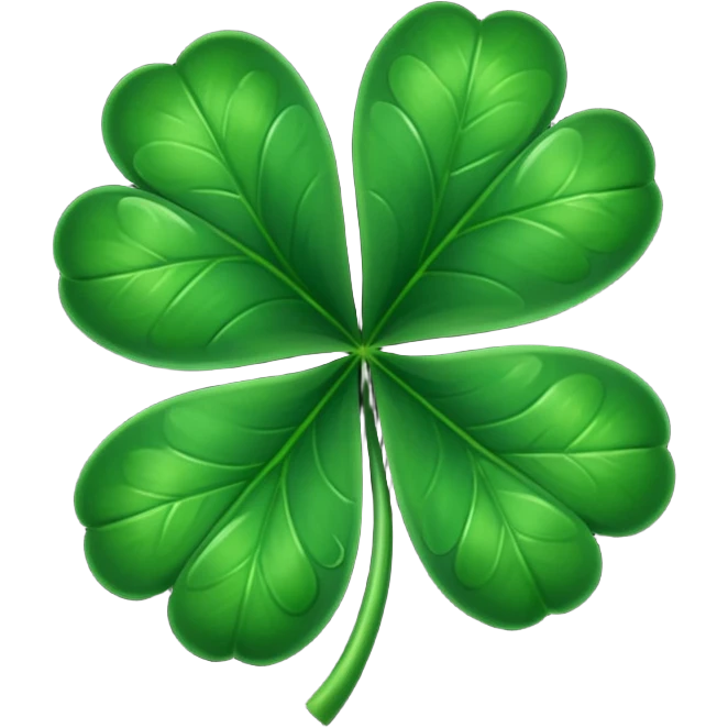 Five leaf clover black emoji