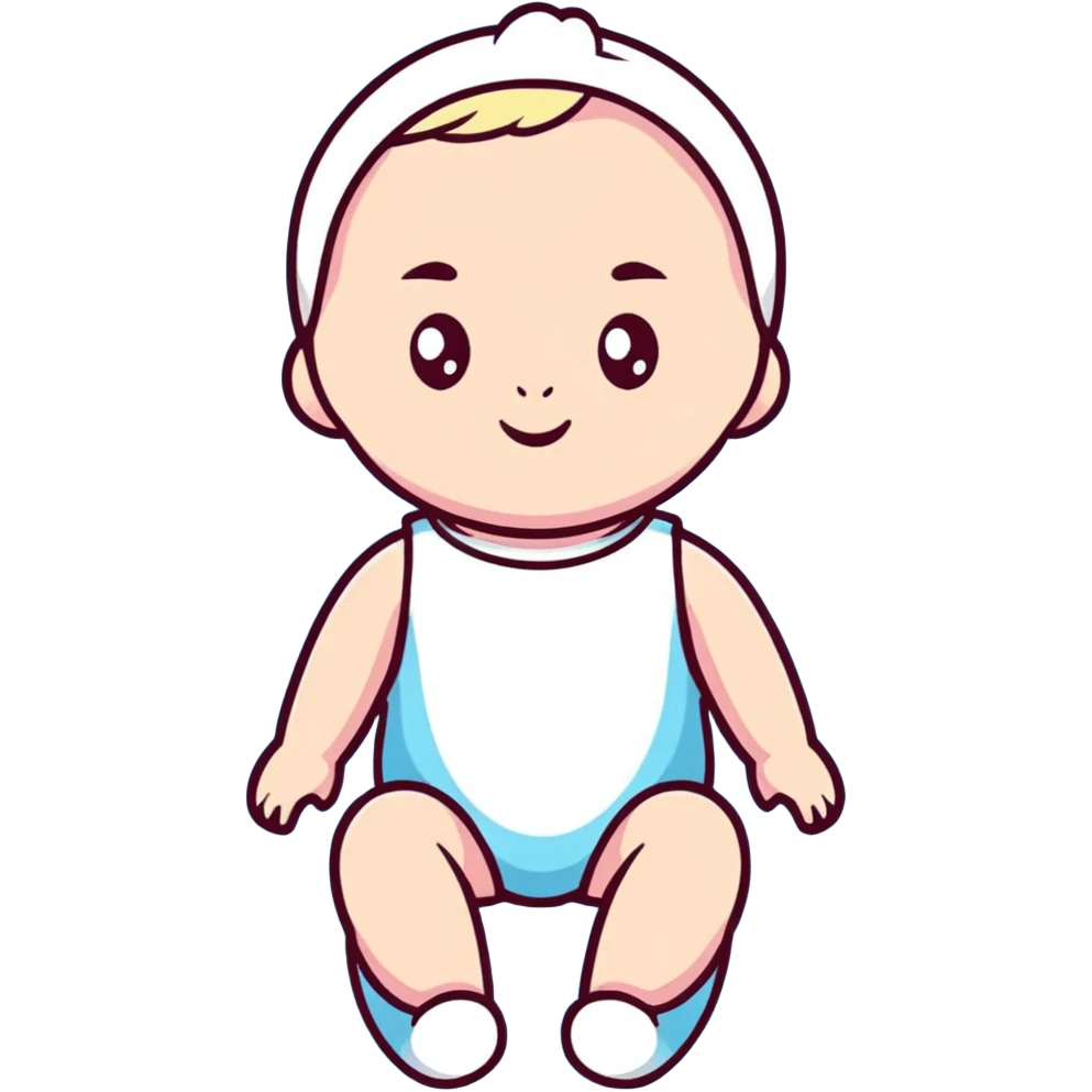 Pastel blue baby doll toy emoji