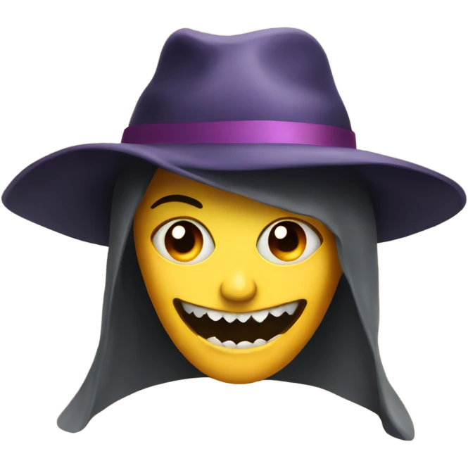 Scary hat on a lady emoji