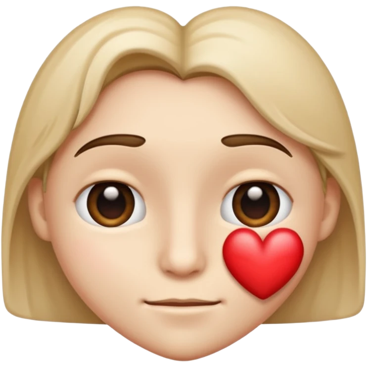 Half funny face and half heart emoji