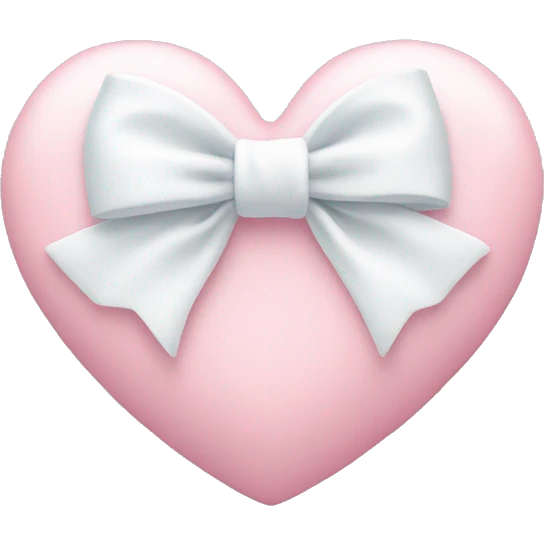 Pastel pink heart with white bow emoji