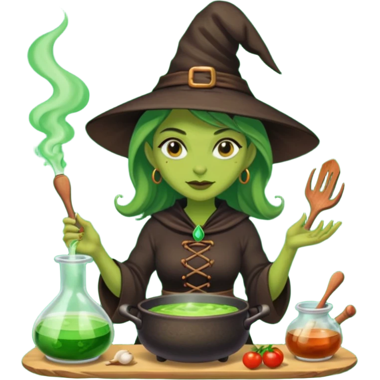 green witch cooking potion emoji