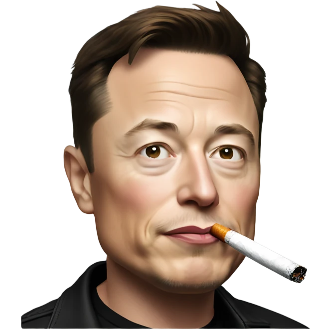 Elon Musk with cigarette emoji