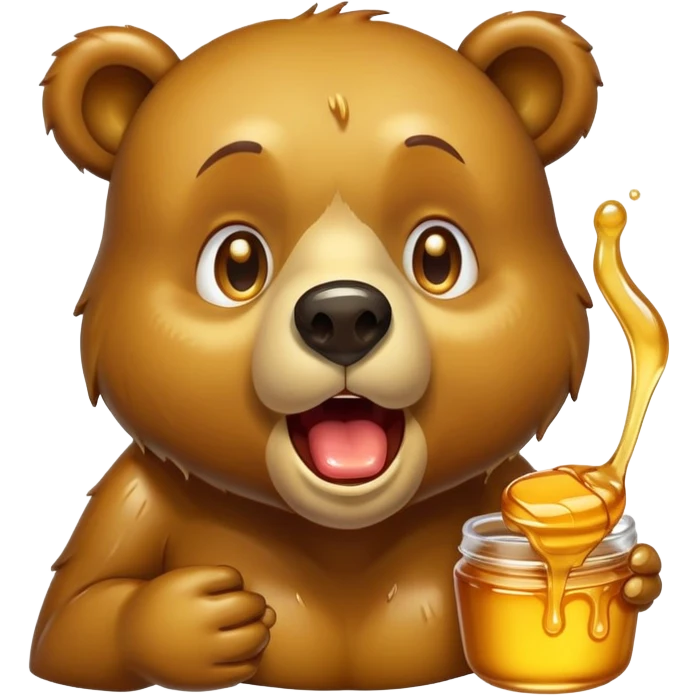 Bear drooling over honey emoji