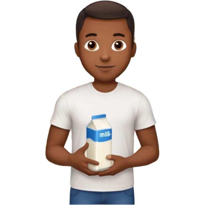 Make a black guy getting milk from store emoji