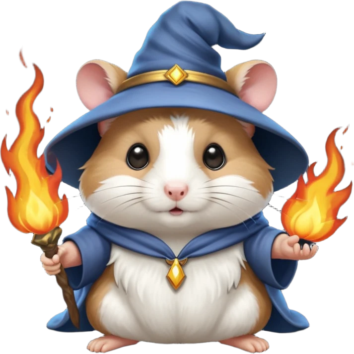 wizard hamster summoning fire emoji