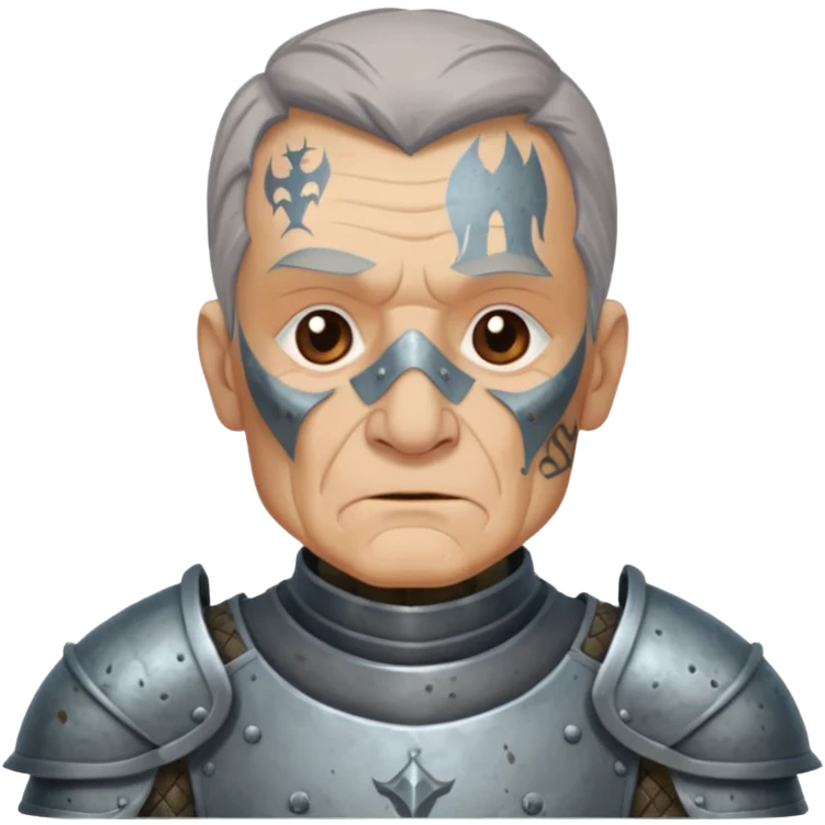 elderly tattooed knight emoji