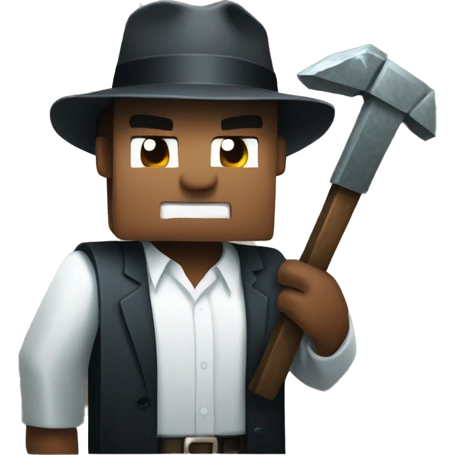 Mafia with a Minecraft Pickaxe emoji