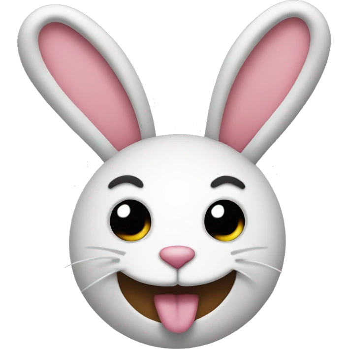 Silly face with a bunny on its head emoji