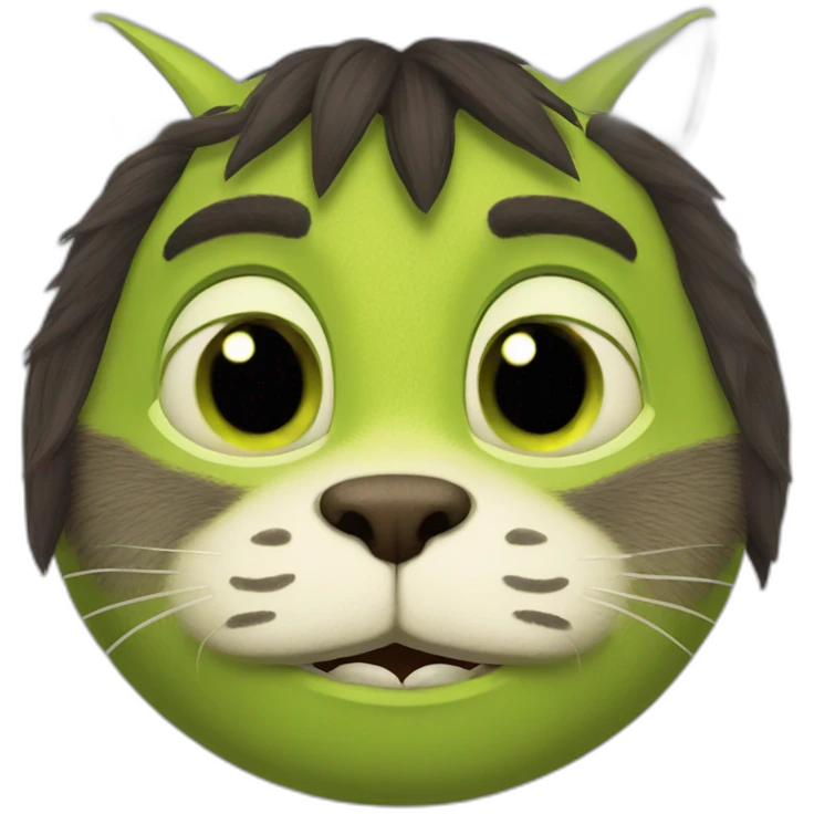 shrek with a cat face emoji