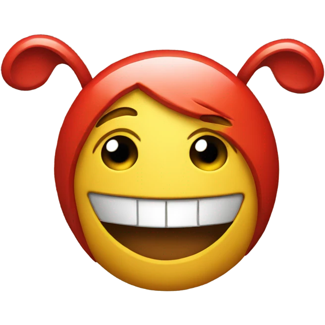 smiley with red ears emoji