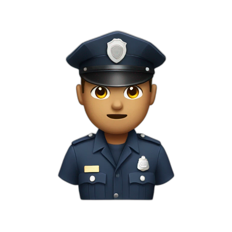 Policeman with mushroom hat emoji
