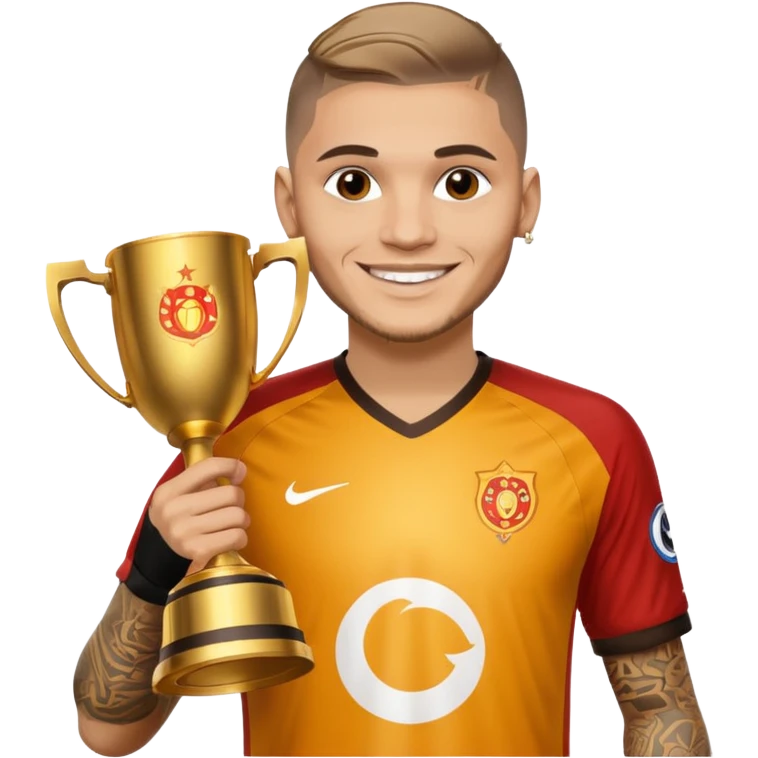 galatasaray jersey mauro icardi lifting UCL cup emoji
