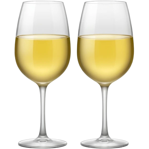 two white wine modern glasses cheering emoji