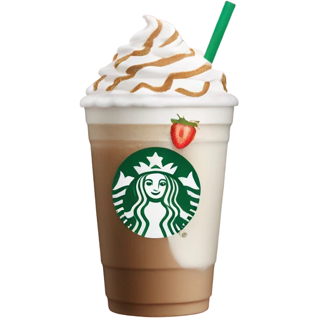 Starbucks white mocha with strawberry cold foam emoji