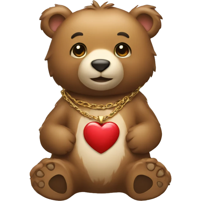 a bear with a heart pendant emoji