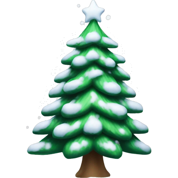 christmas tree with snow emoji