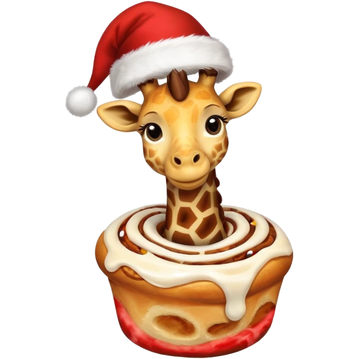 Christmas giraffe and cinnamon roll emoji