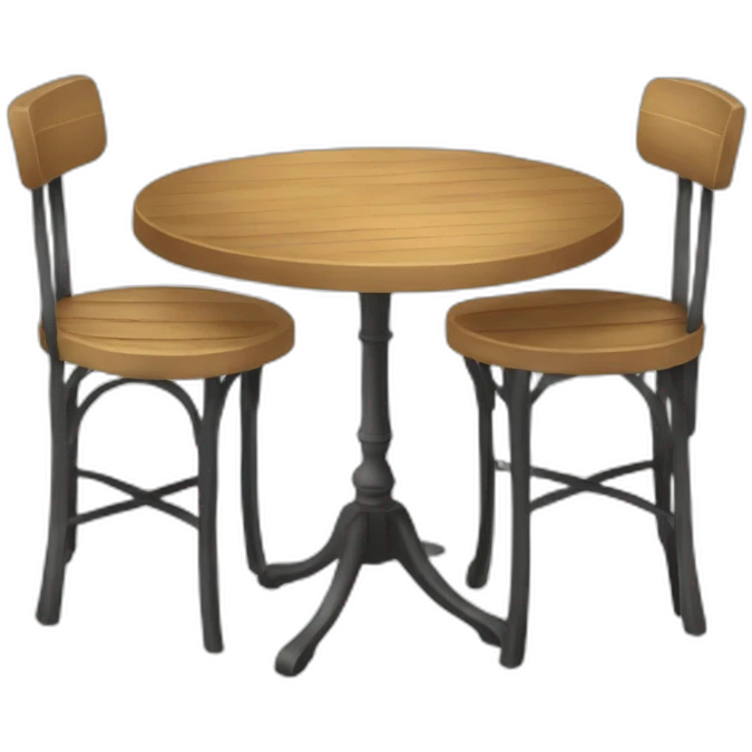 french bistro table and chair emoji