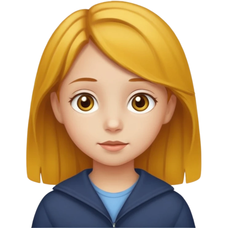 Sarı ve kumralımsı saç ela gözlü kücük kız emoji
