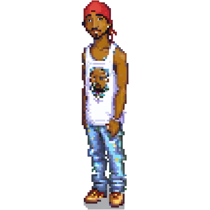 2Pac в полный рост, no background emoji