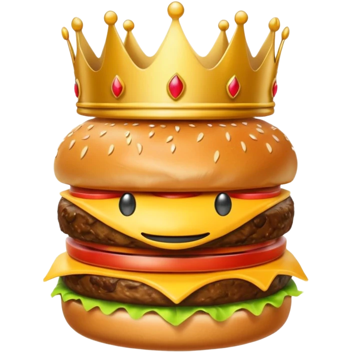 Emoji burger yang ada mahkotanya  emoji