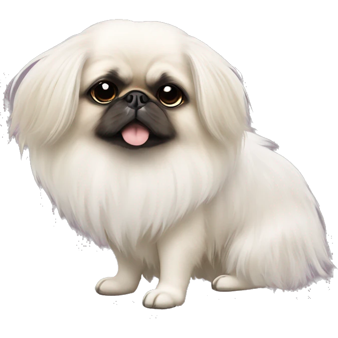 White Pekingese wearing tutu emoji