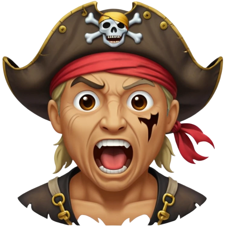 pirate, screaming emoji