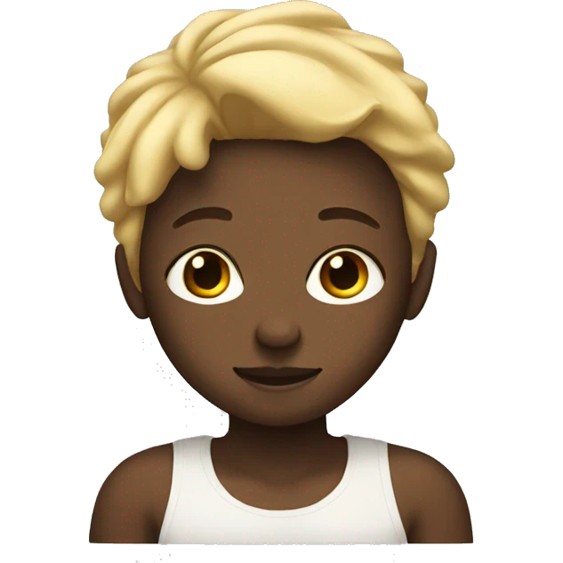 Black boy and blonde girl emoji
