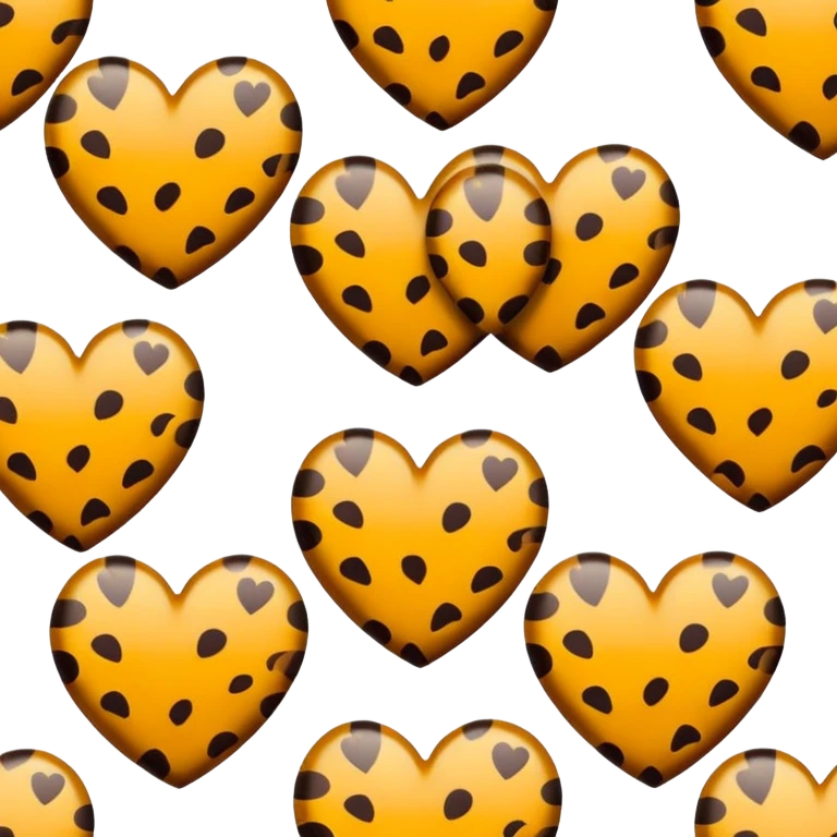 Cheetah print hearts emoji