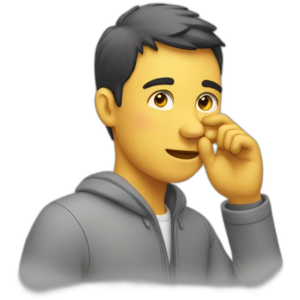 person touching his ear emoji