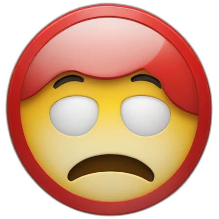 Sad smile in a stop sign circle emoji