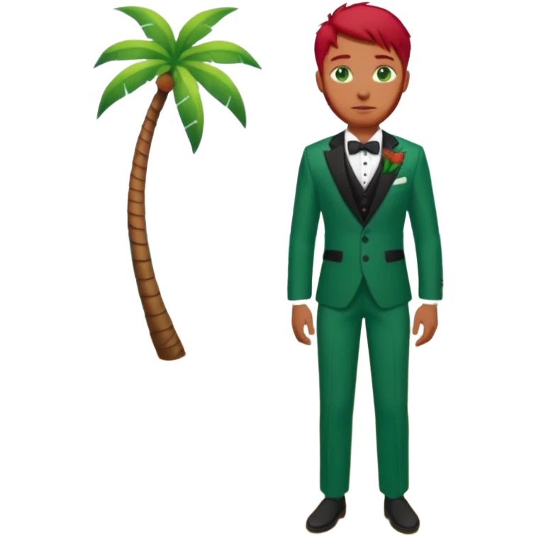 Chico moreno,ojos verdes,vestid novio playa cuerpo entero, pelirrojo emoji