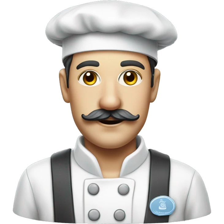 Photorealistic milkman with a mustache and a chef's hat emoji