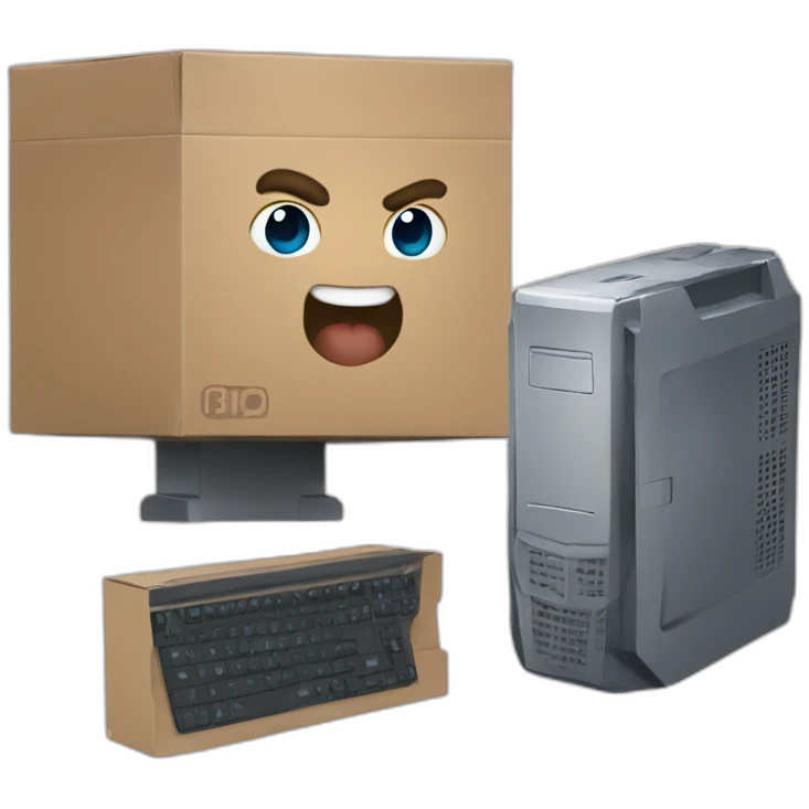 Thor and a computer in a box emoji