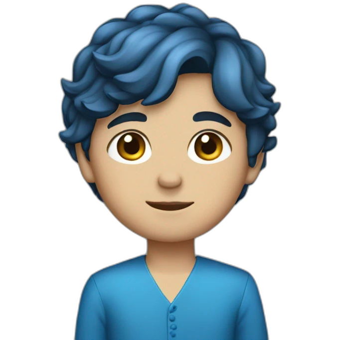 Boy with Elegant blue dress emoji