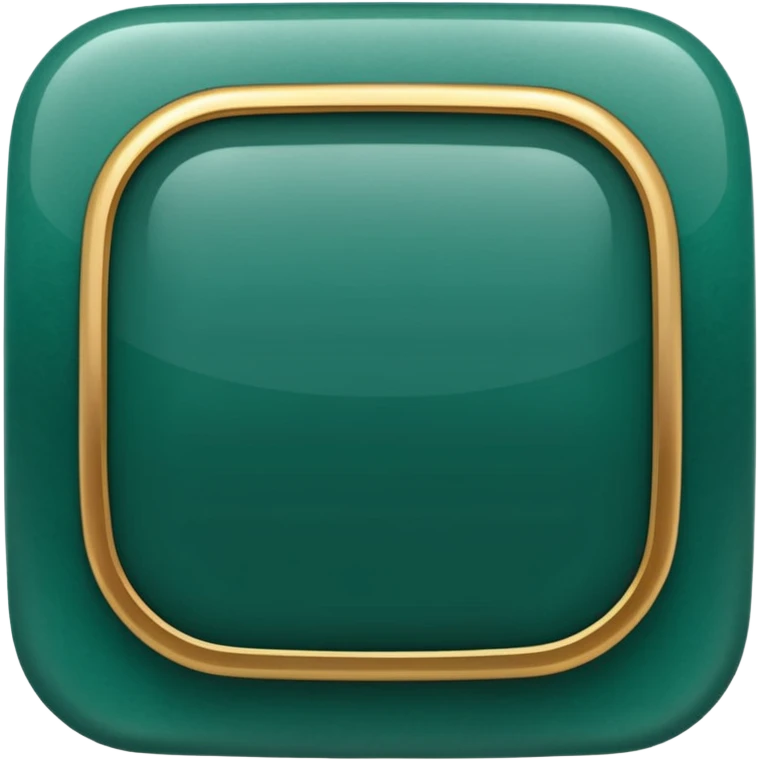 Blank dark Jade and gold style rounded square icon button emoji