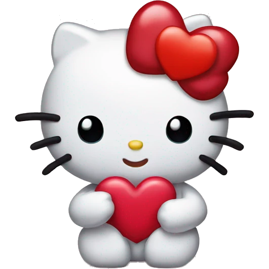 hello kitty with heart emoji