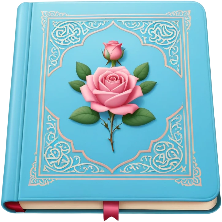 Light blue Quran with rose  emoji