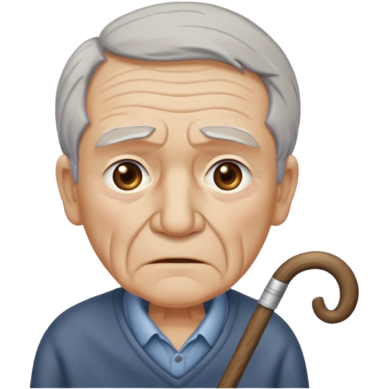 old man with Resentment - bitter indignation at having been treated unfairly - waving cane emoji