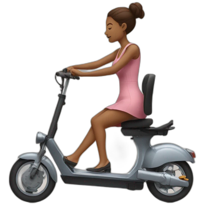 women destroys electric scooter emoji