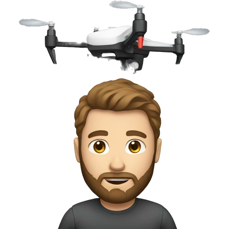 Man with beard flying a drone emoji