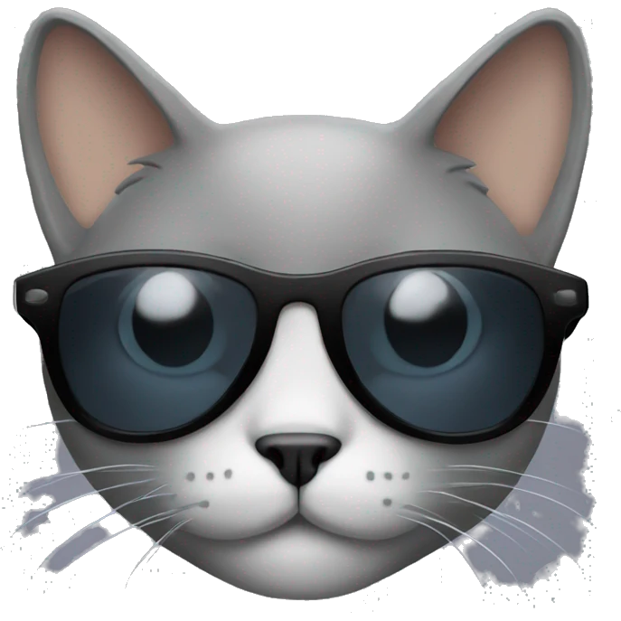 Grey cat with sunglasses emoji