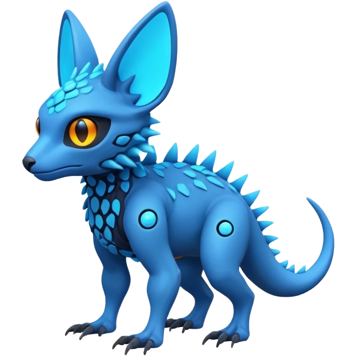 futuristic lush warm-colored neon-colored Fakémon-Trico-creature (full body) emoji