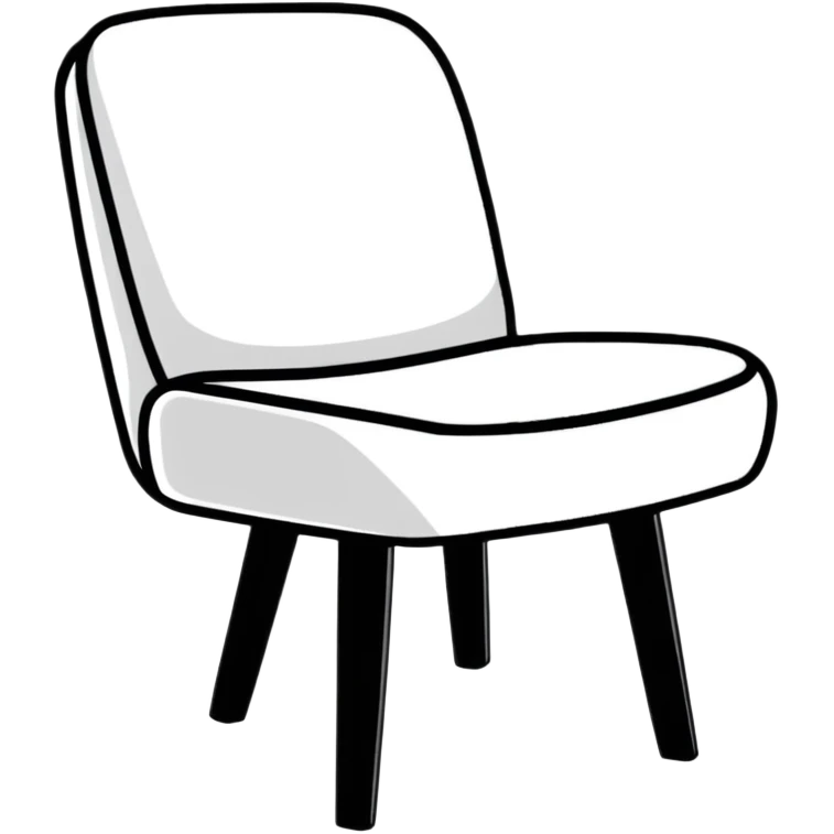 black and white chair, monochrome emoji
